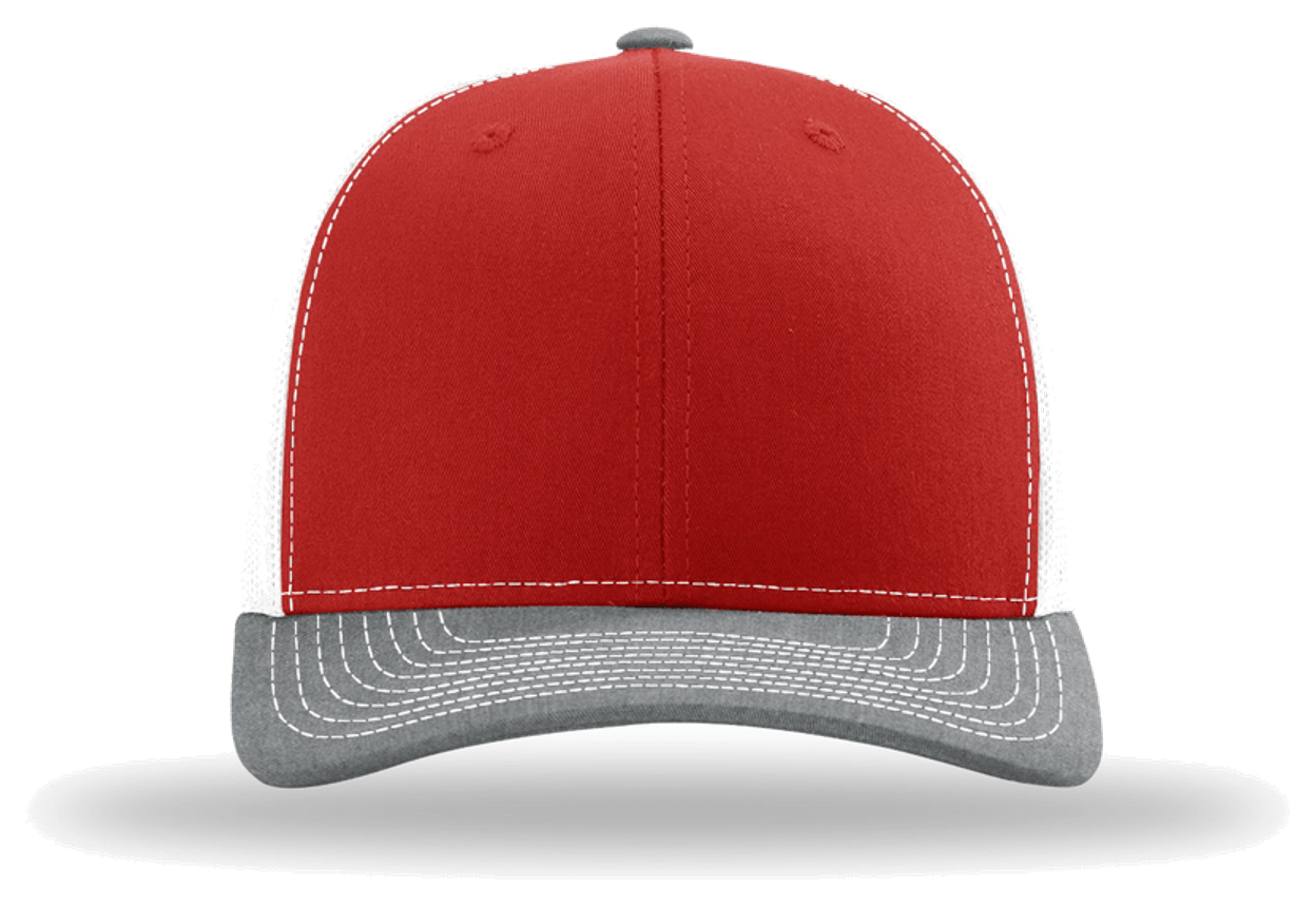 Red/ White/ Heather Grey