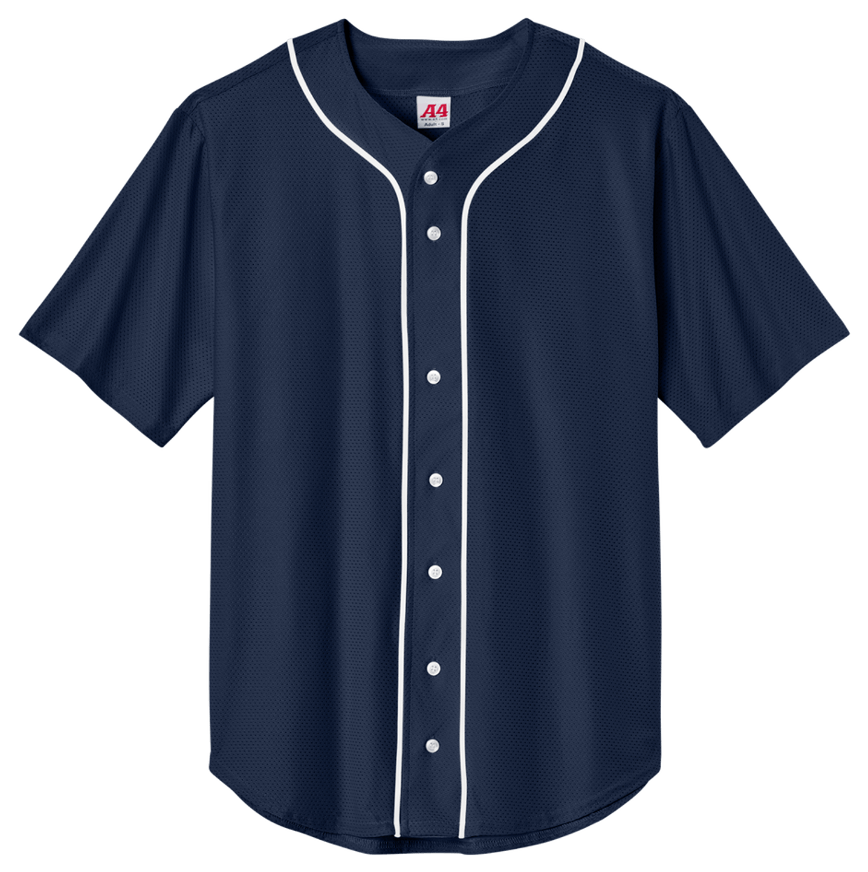 A4 Short Sleeve Full-Button Baseball Top