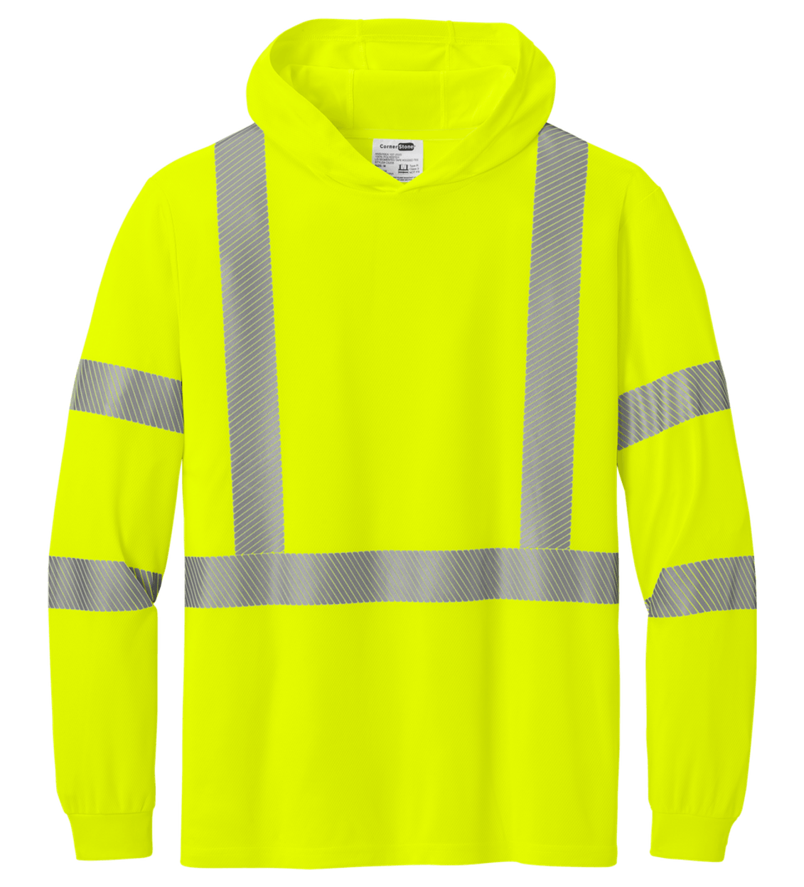 CornerStone ANSI 107 Class 3 Long Sleeve Segmented Tape Hooded Tee