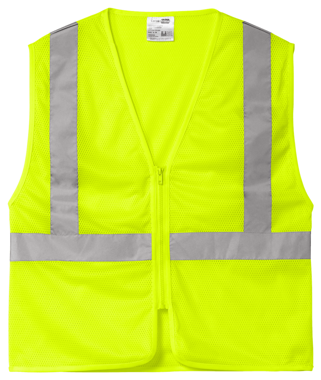 CornerStone ANSI 107 Class 2 Economy Mesh Zippered Vest