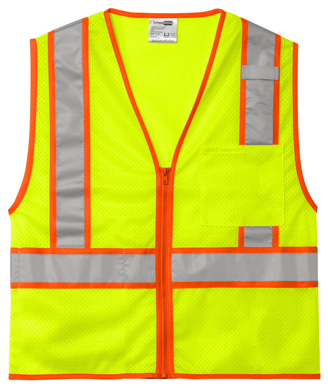 CornerStone ANSI 107 Class 2 Mesh Zippered Two-Tone Vest