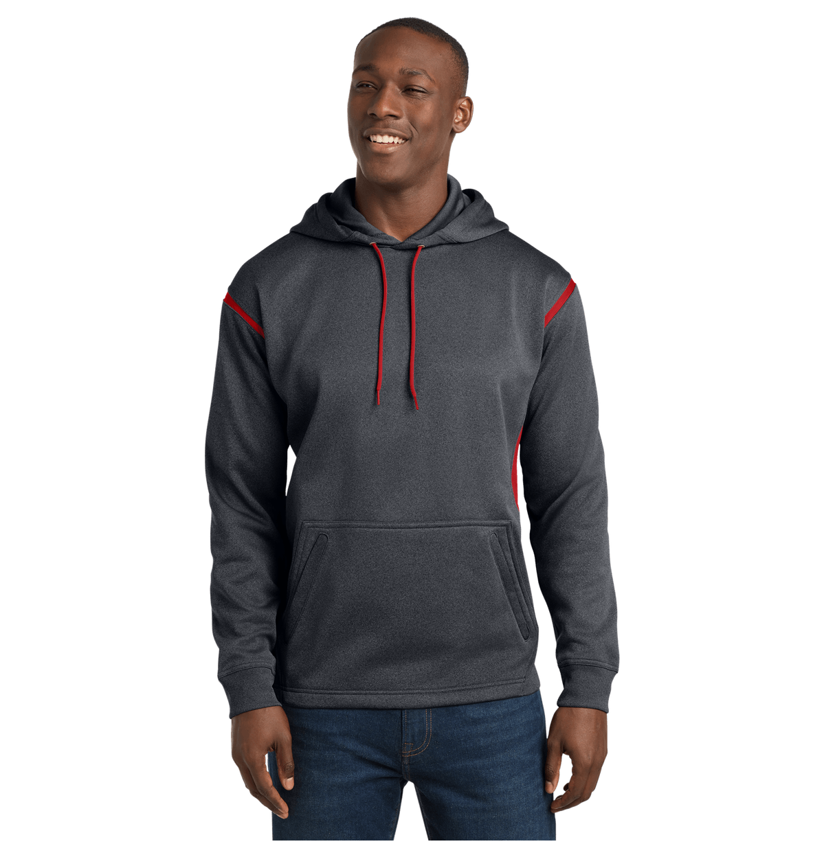 Graphite Heather/ True Red
