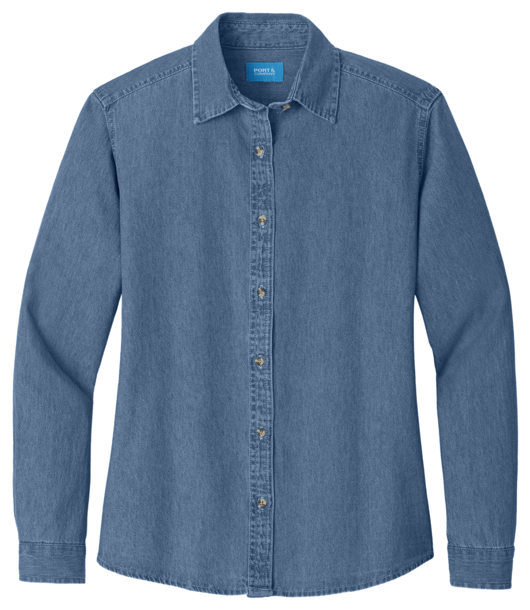 Port & Co Women's Long Sleeve Value Denim Shirt