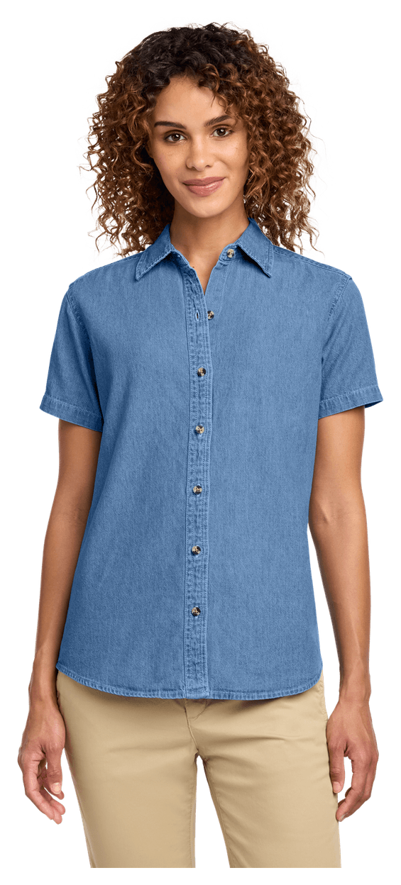 Port & Co Women's Short Sleeve Value Denim Shirt