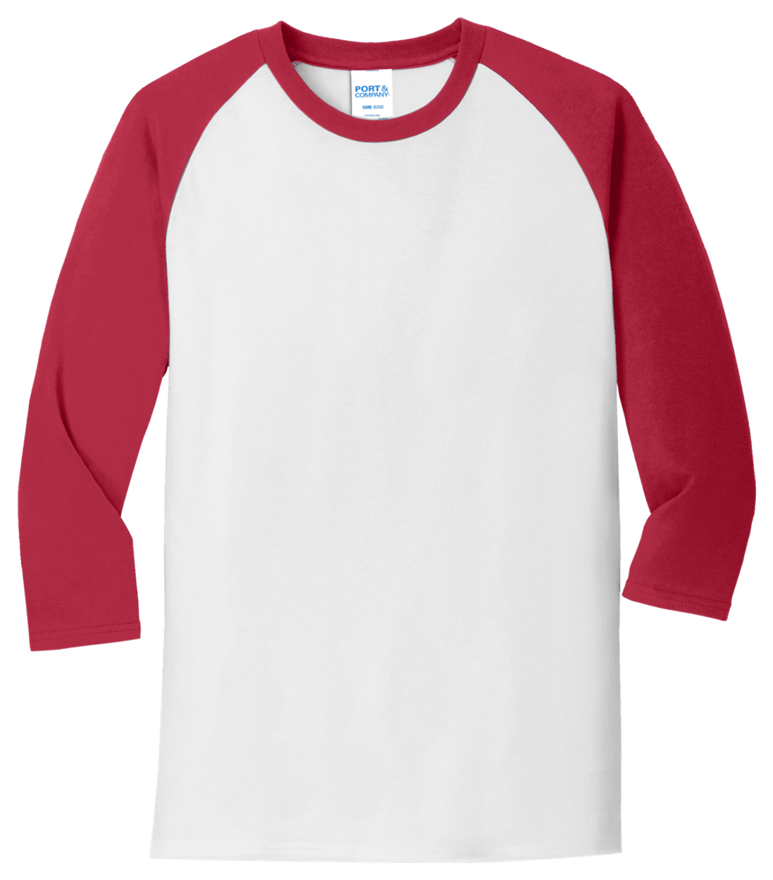 Port & Co Core Blend 3/4-Sleeve Raglan Tee