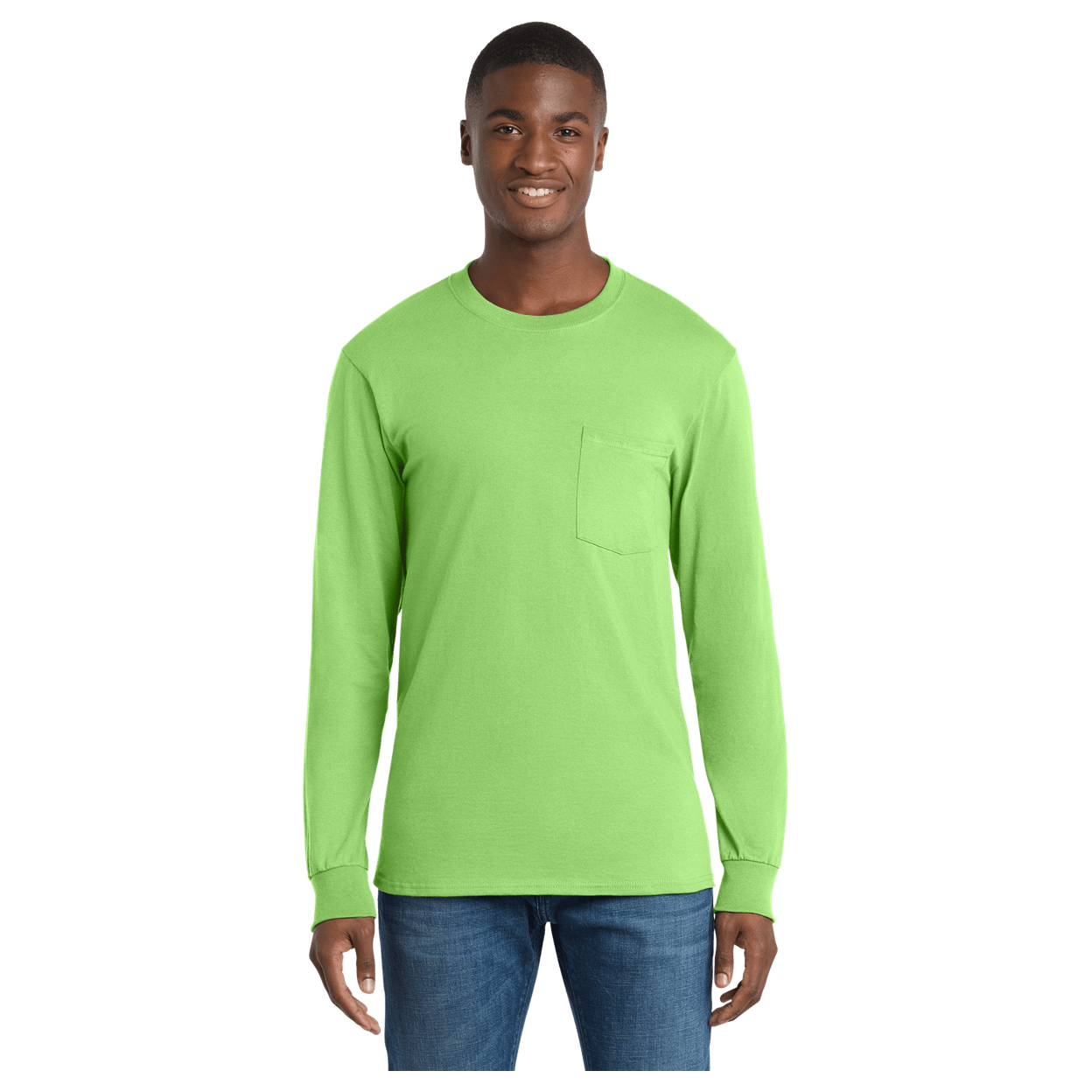 Port & Co Long Sleeve Essential Pocket Tee