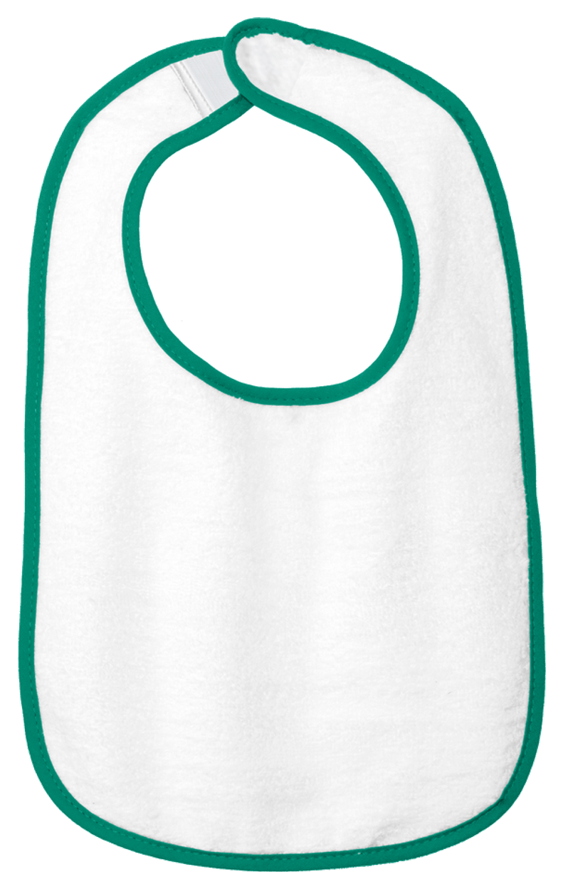 Rabbit Skins Infant Contrast Trim Terry Bib