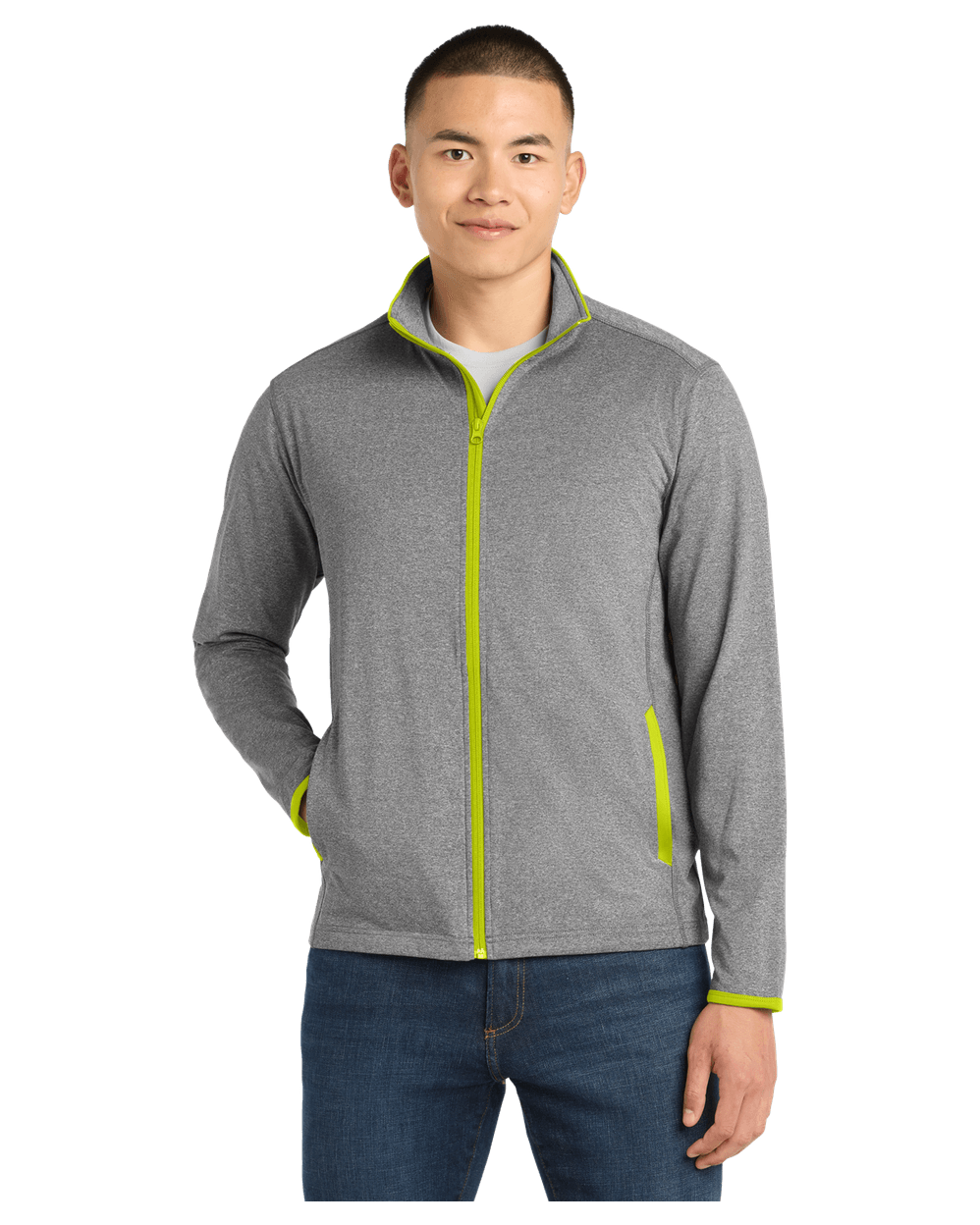 Charcoal Grey Heather/ Charge Green