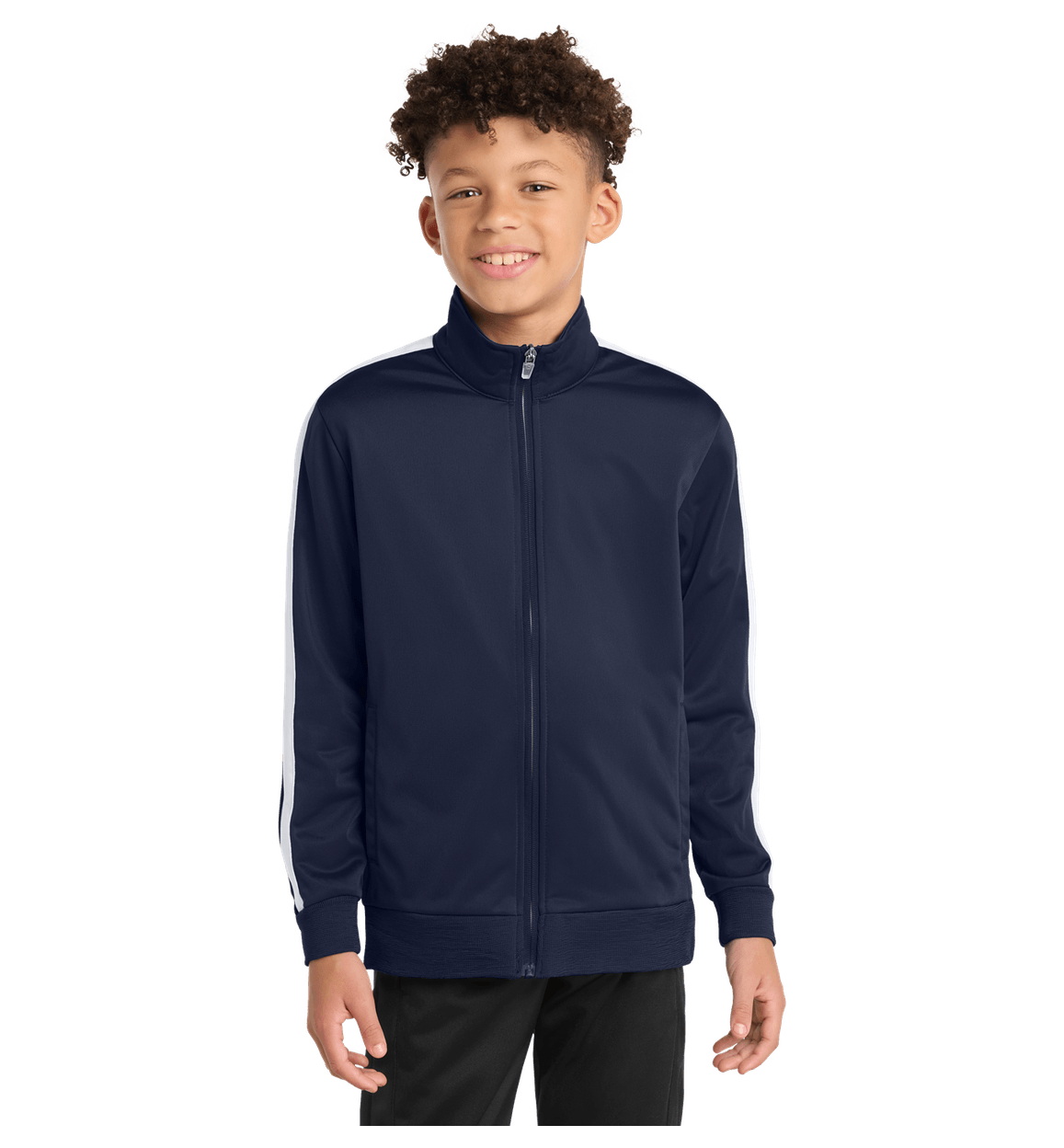 Sport-Tek Youth Tricot Sleeve Stripe Track Jacket